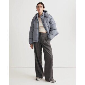 Madewell Modular Quilted Crop Puffer Jacket Teapot Blue Women Medium NWT
